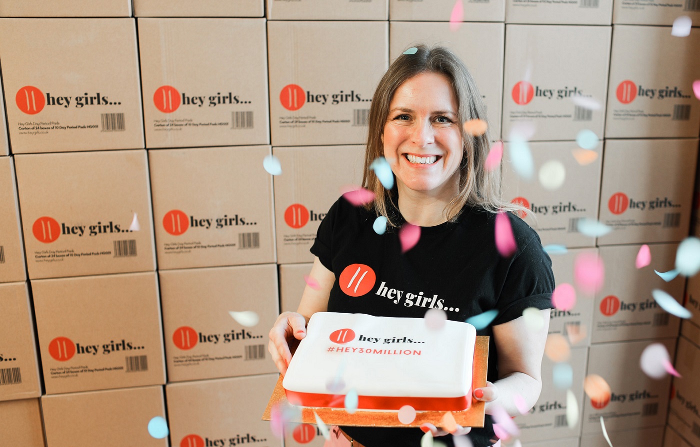 Hannah Cooke with birthday cake - Hey Girls cropped