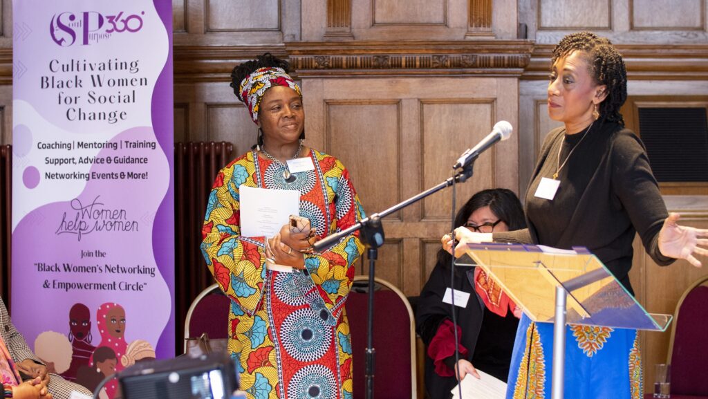 Two black women at an event hosted by Soul Purpose 360