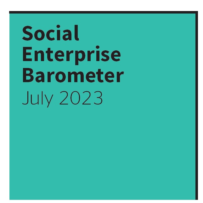 The front cover of the Summer 2023 Social Enterprise Barometer report