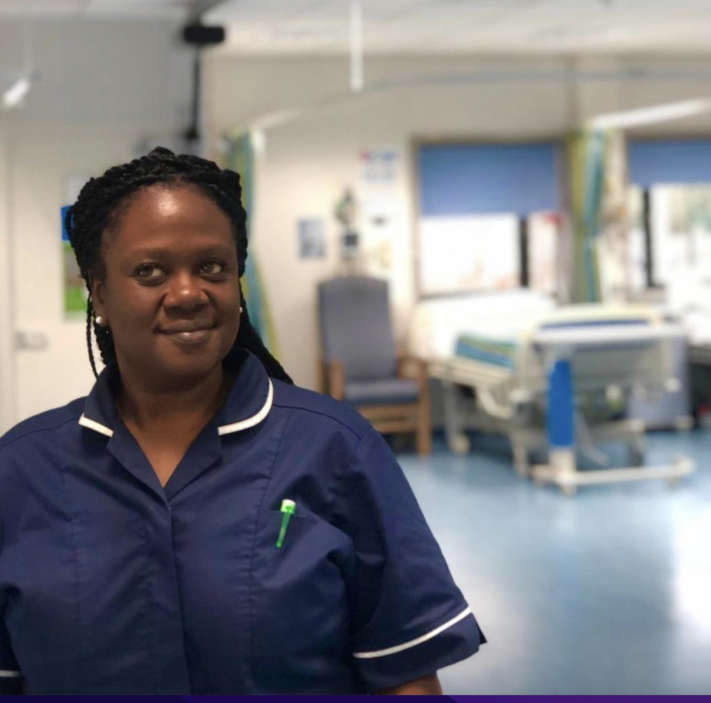 Neomi Bennett, Founder and CEO of Equality 4 Black Nurses, in a hospital ward