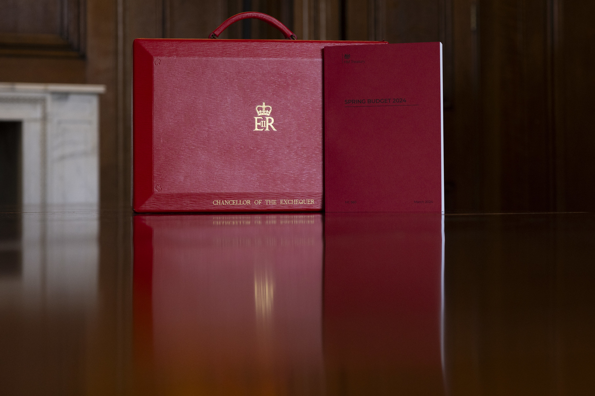 A photograph of the Spring Budget 2024 in No 11 Downing Street. Picture by Kirsty O'Connor - HM Treasury