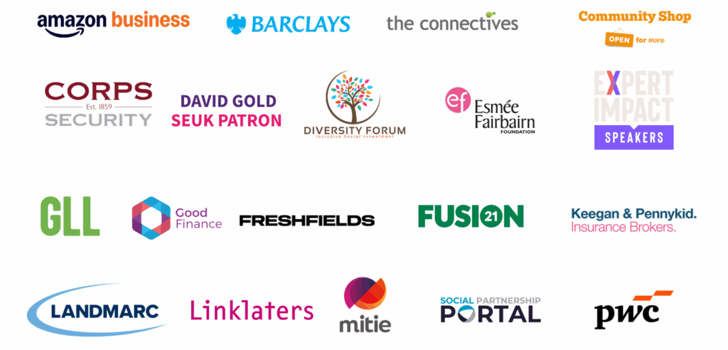 The sponsors of the UK Social Enterprise Awards 2025