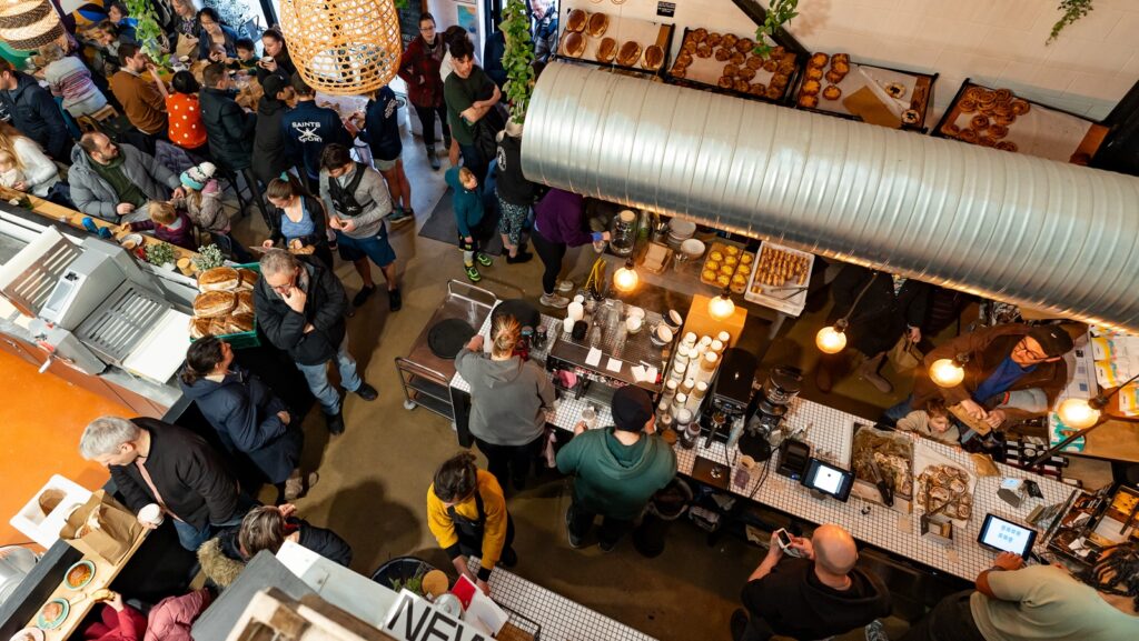 A birds eye view of Tap Socials bakery