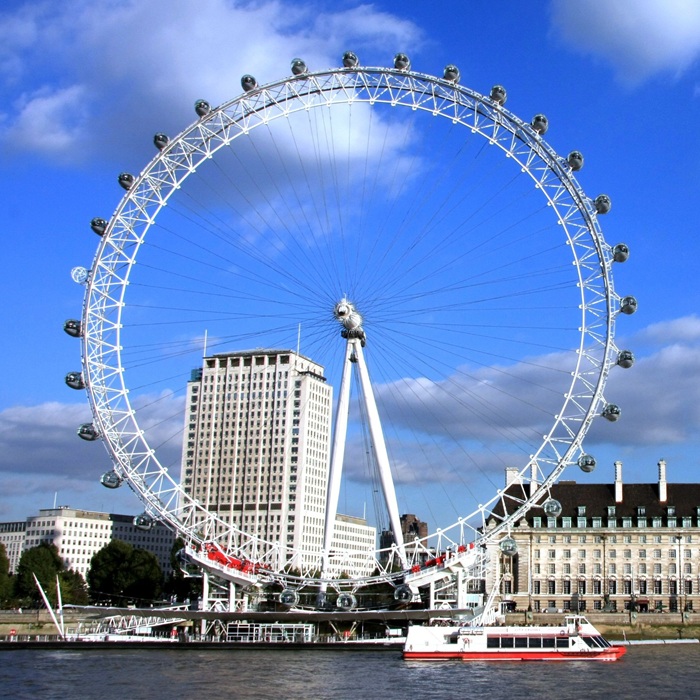 The London Eye on a clear blue day taken by Witizia