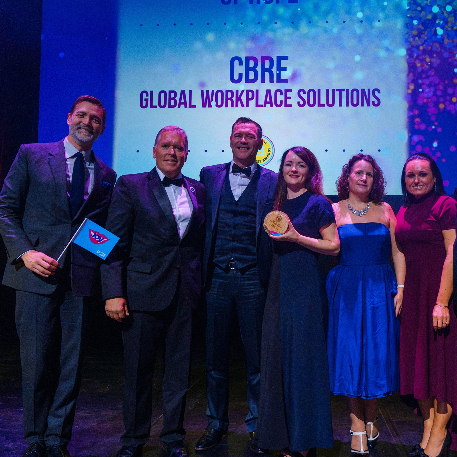 winners of the buy social market builder awards C B R E with Patrick Grant